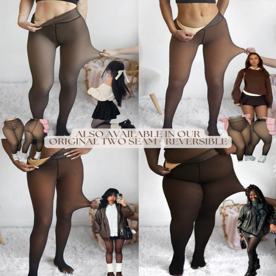NEW COMPRESSION BAND & ONE SEAM OPTION! the ORIGINAL MAGIC FLEECE LINED LEGGINGS - XXS to 3XL - 4 SHADES - CLOSED FOOT - Fleece Tights Available in plus Size and Light to Brown Fur